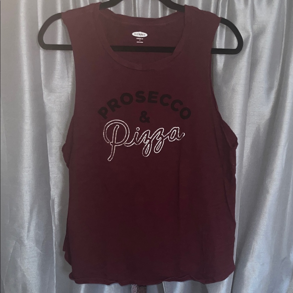 Old Navy Burgundy Muscle Tee with Fun Print